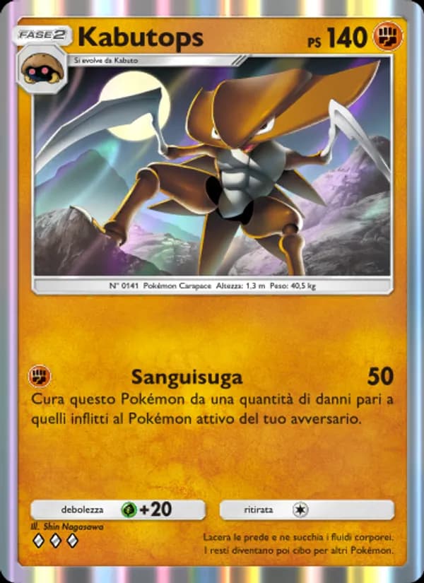 Kabutops card in Italian