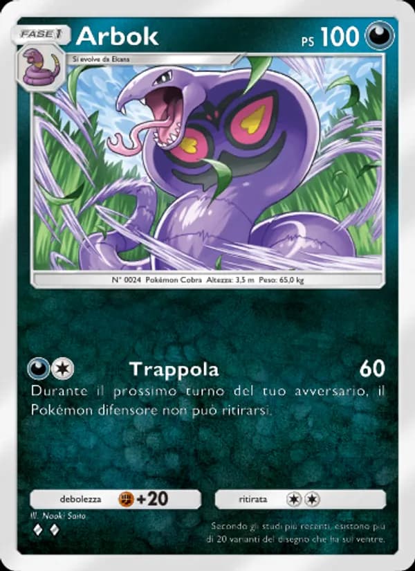 Arbok card in Italian