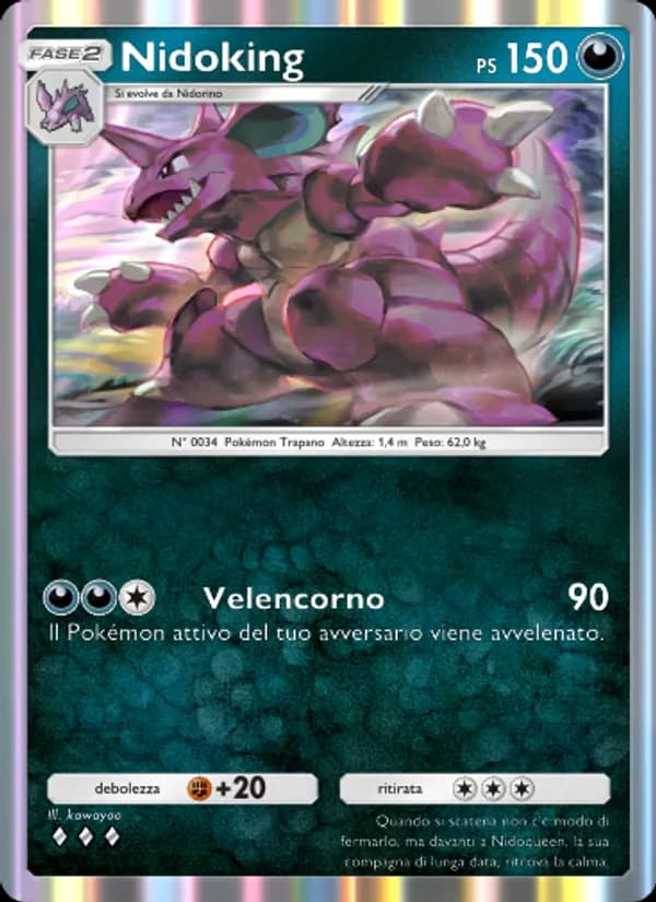 Nidoking card in Italian