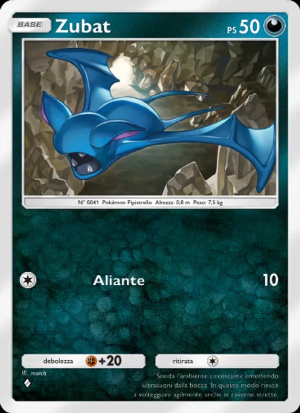 Zubat card in Italian