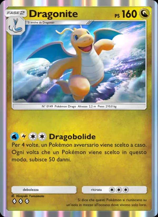 Dragonite card in Italian