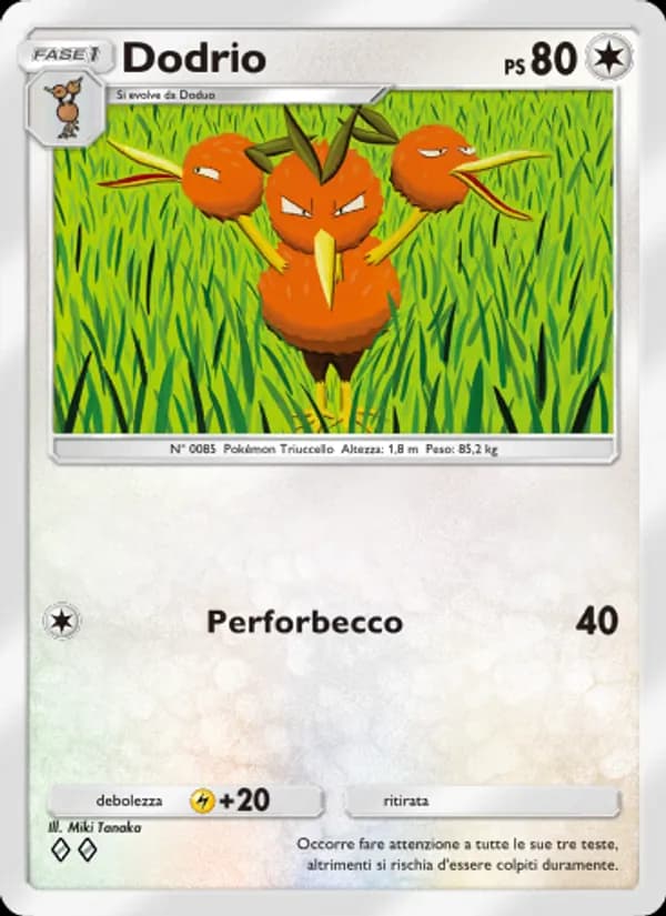 Dodrio card in Italian
