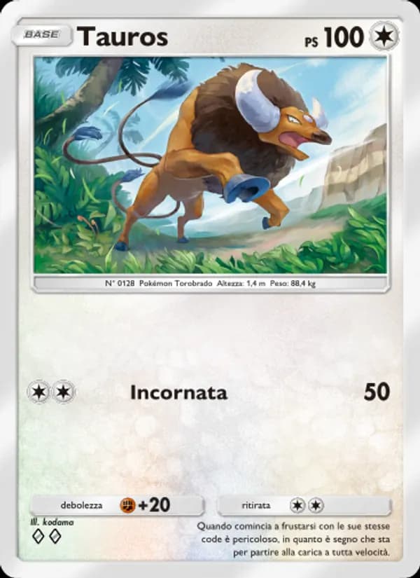 Tauros card in Italian