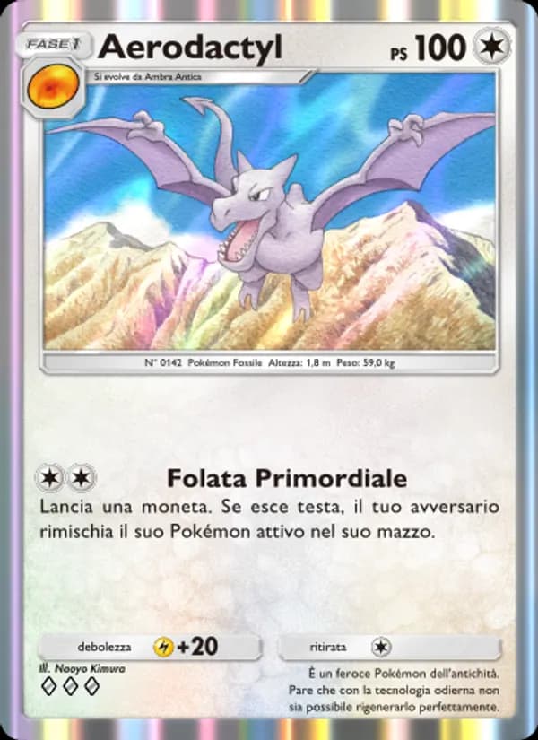 Aerodactyl card in Italian