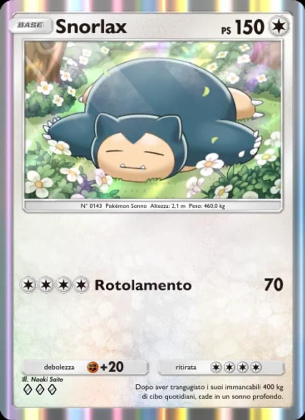 Snorlax card in Italian