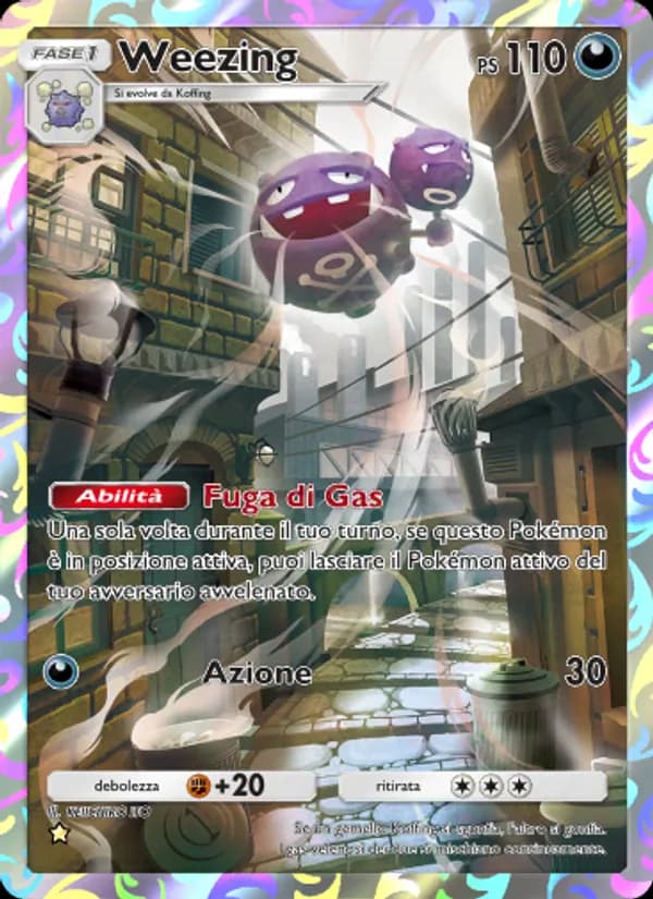 Weezing card in Italian