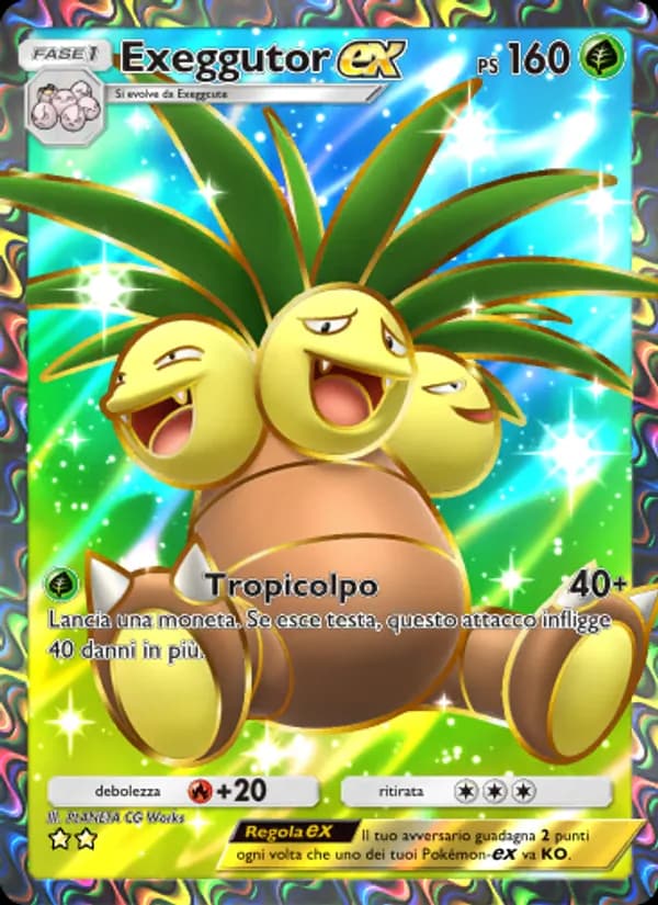 Exeggutor-ex card in Italian