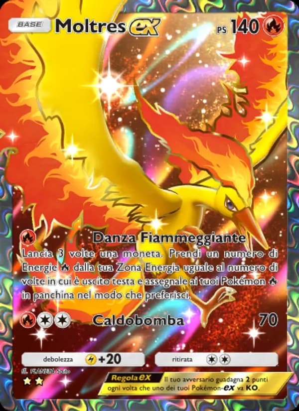Moltres-ex card in Italian