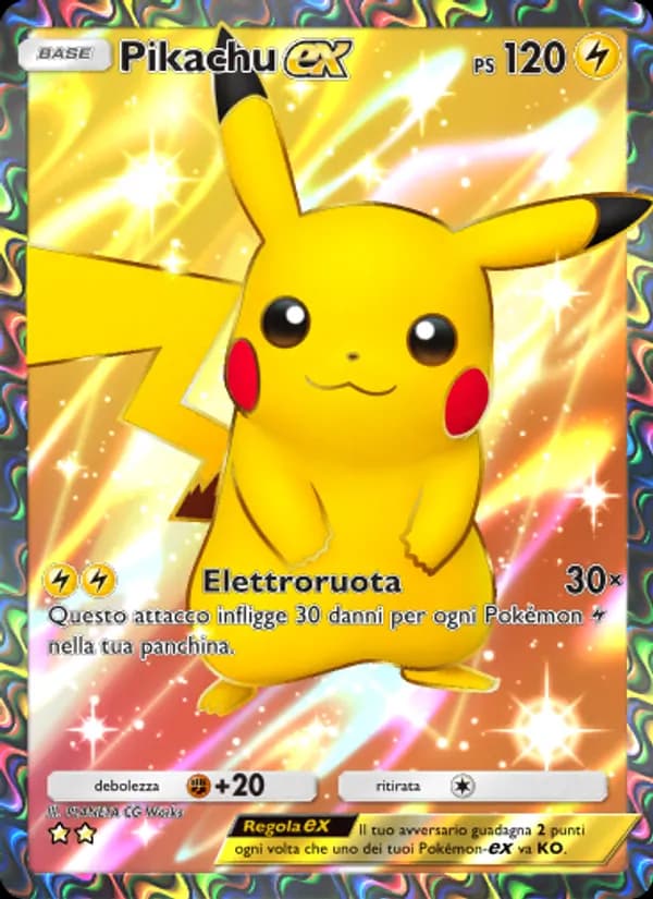 Pikachu-ex card in Italian