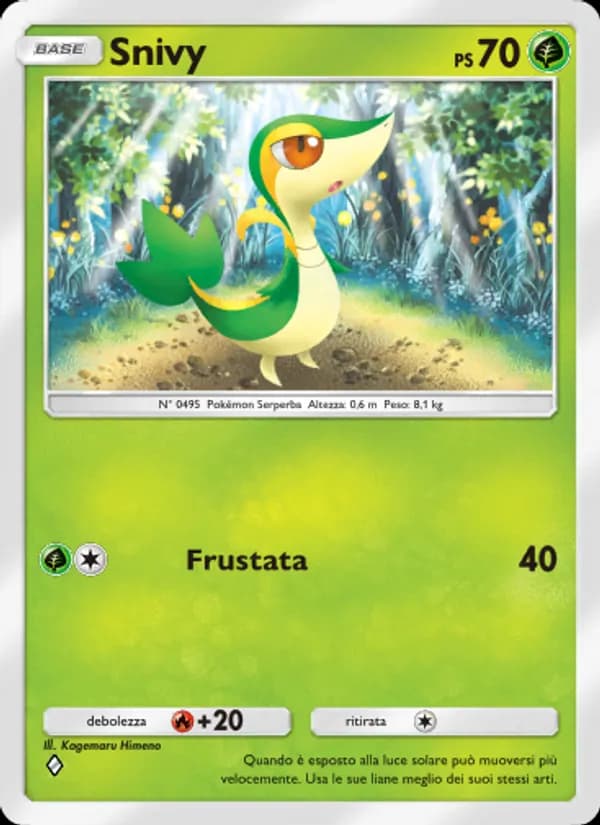 Snivy card in Italian