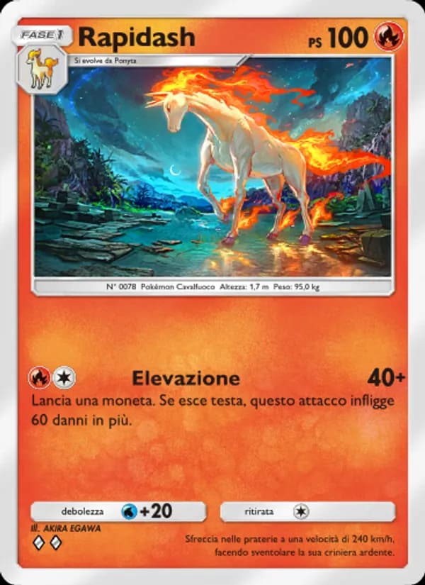 Rapidash card in Italian