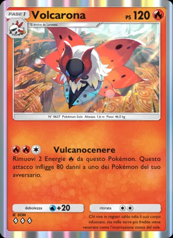 Volcarona card in Italian
