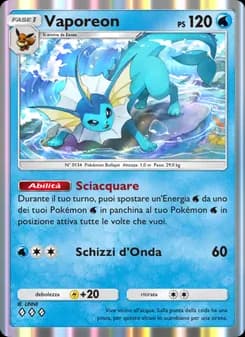 Vaporeon card in Italian