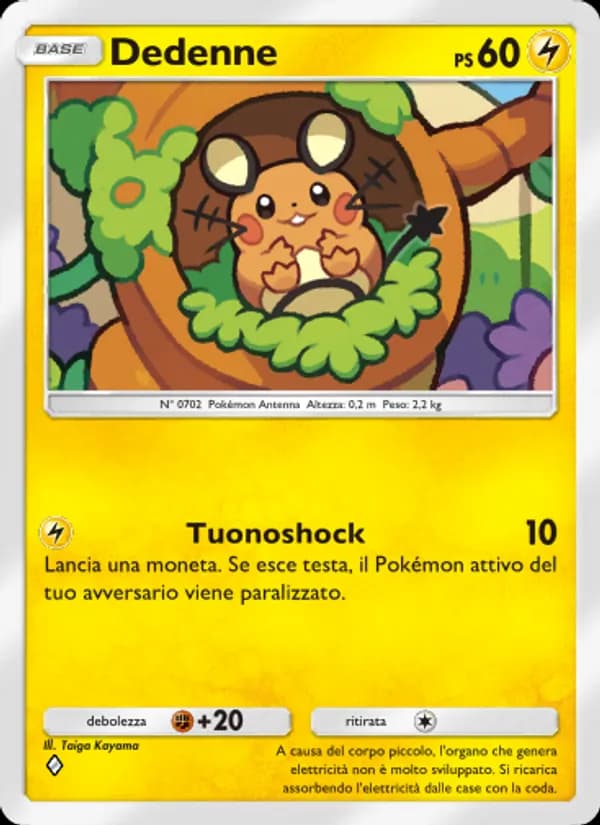 Dedenne card in Italian