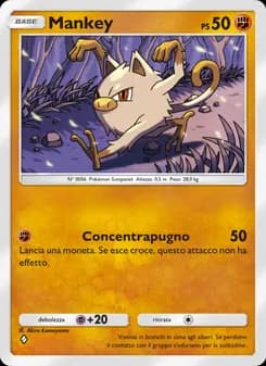 Mankey card in Italian