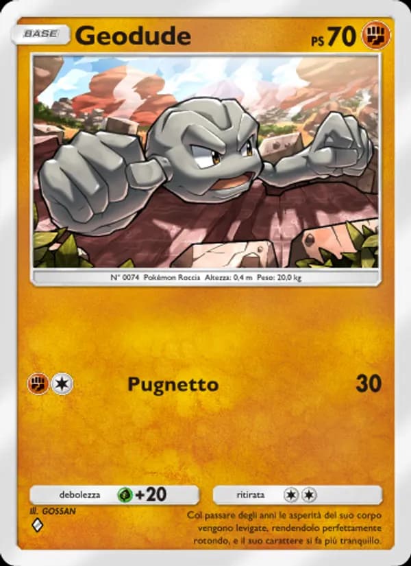 Geodude card in Italian