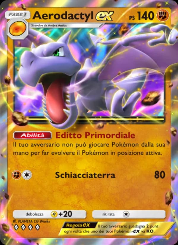 Aerodactyl-ex card in Italian