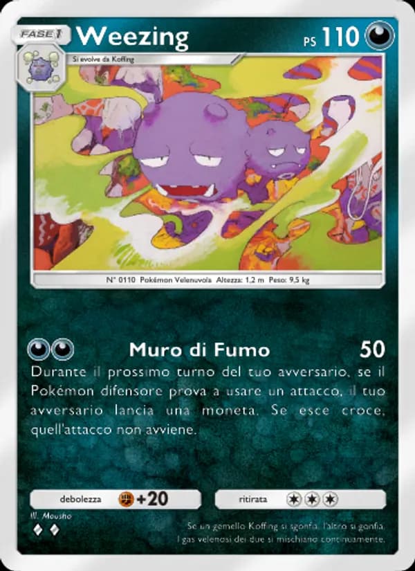 Weezing card in Italian