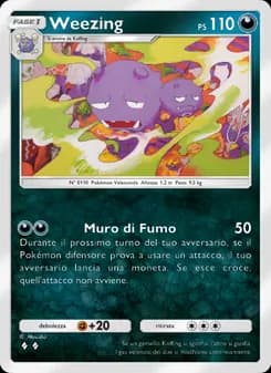 Weezing card in Italian