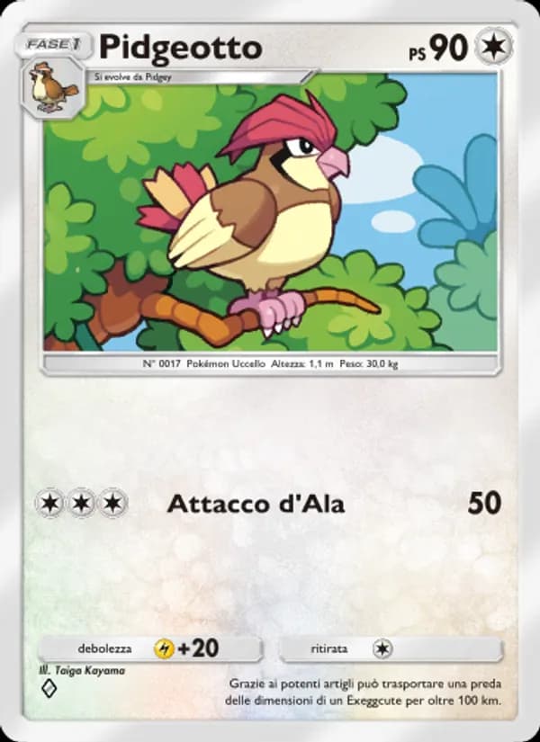 Pidgeotto card in Italian
