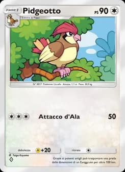 Pidgeotto card in Italian