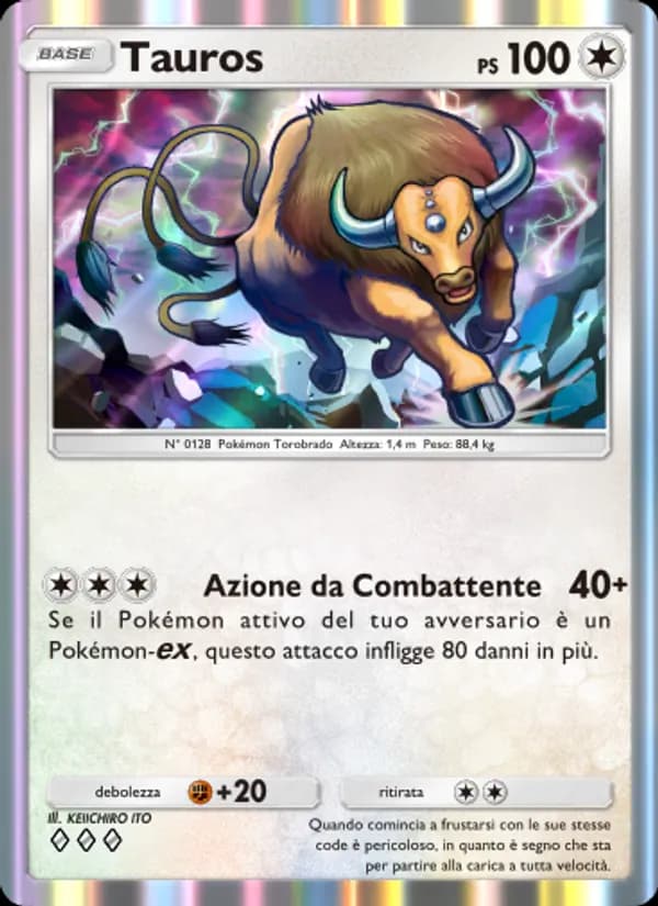 Tauros card in Italian