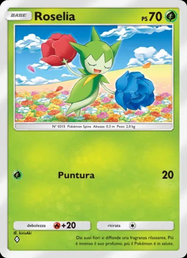 Roselia card in Italian