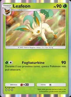 Leafeon card in Italian