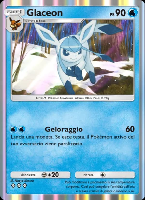 Glaceon card in Italian