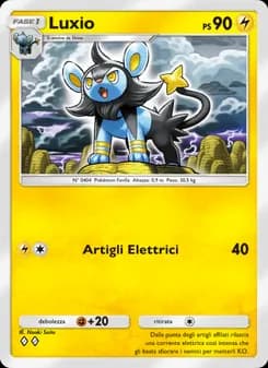 Luxio card in Italian