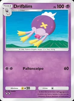 Drifblim card in Italian