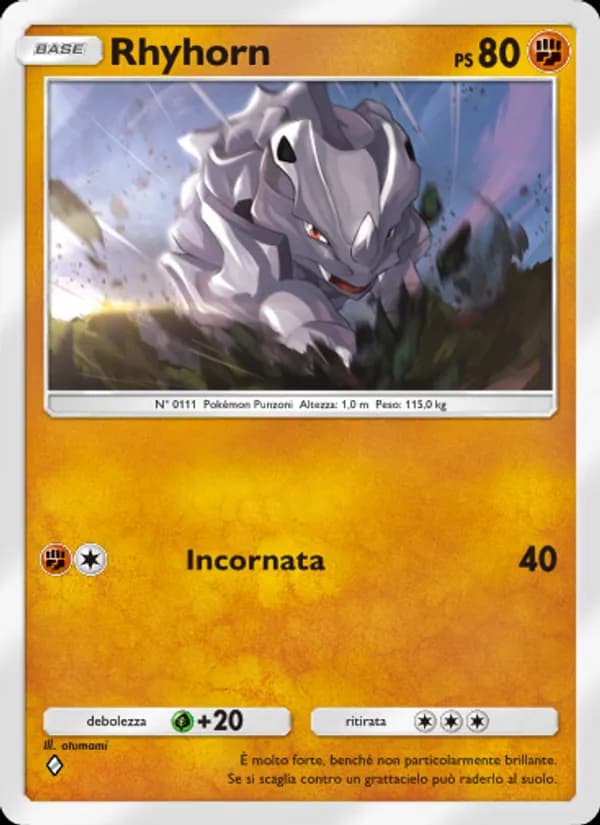 Rhyhorn card in Italian