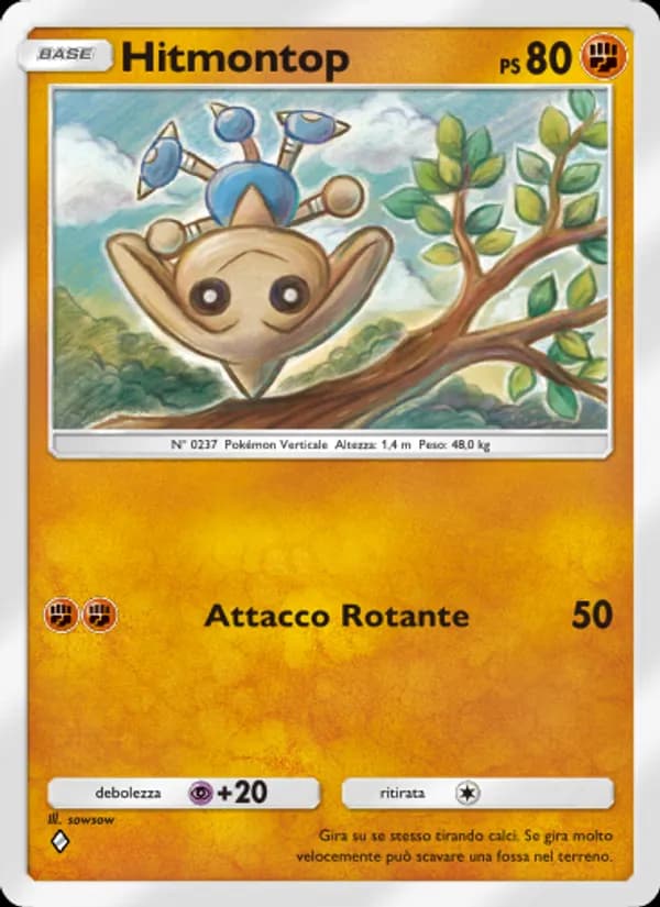 Hitmontop card in Italian