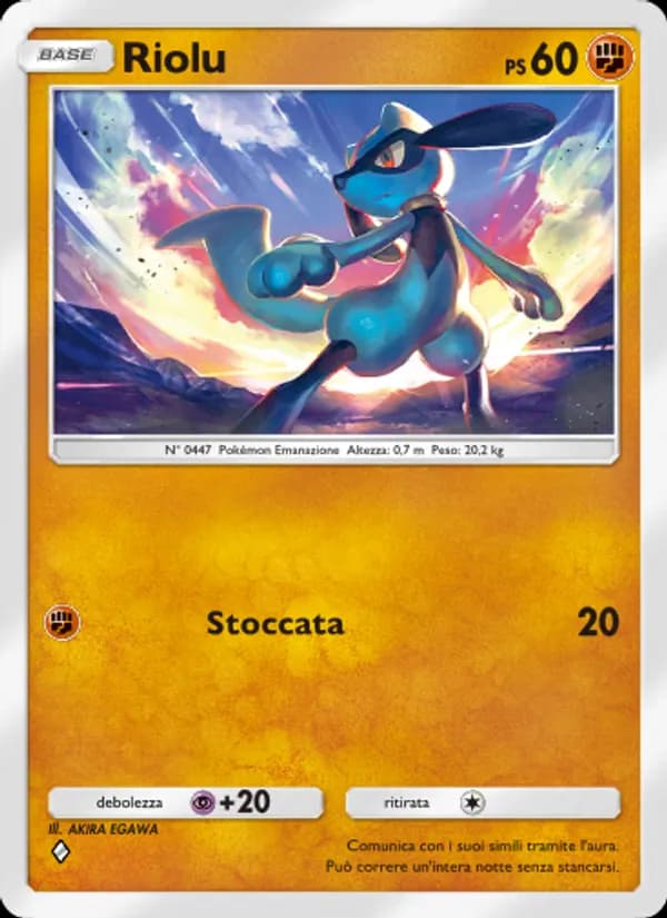 Riolu card in Italian