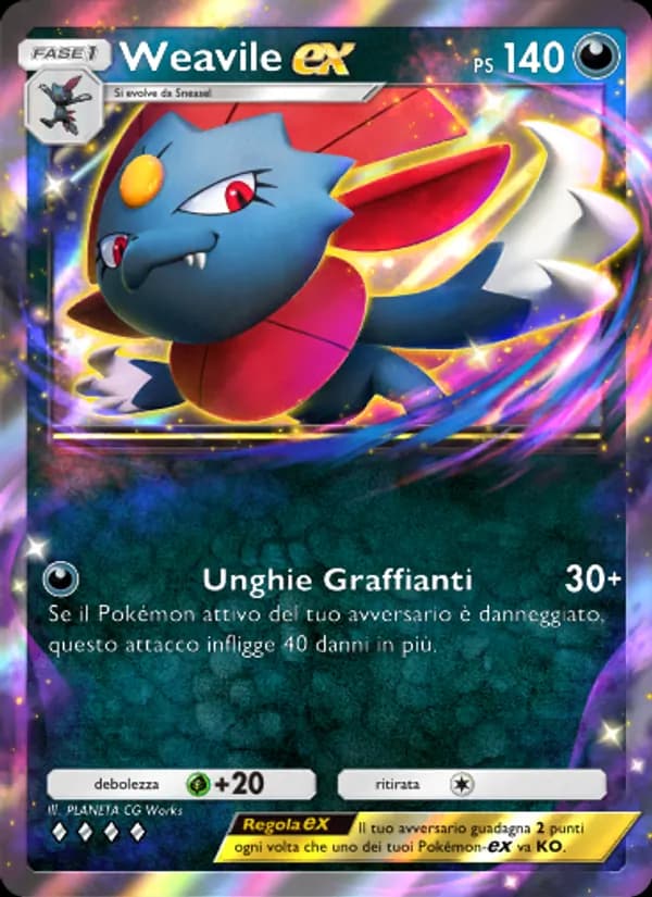 Weavile-ex card in Italian