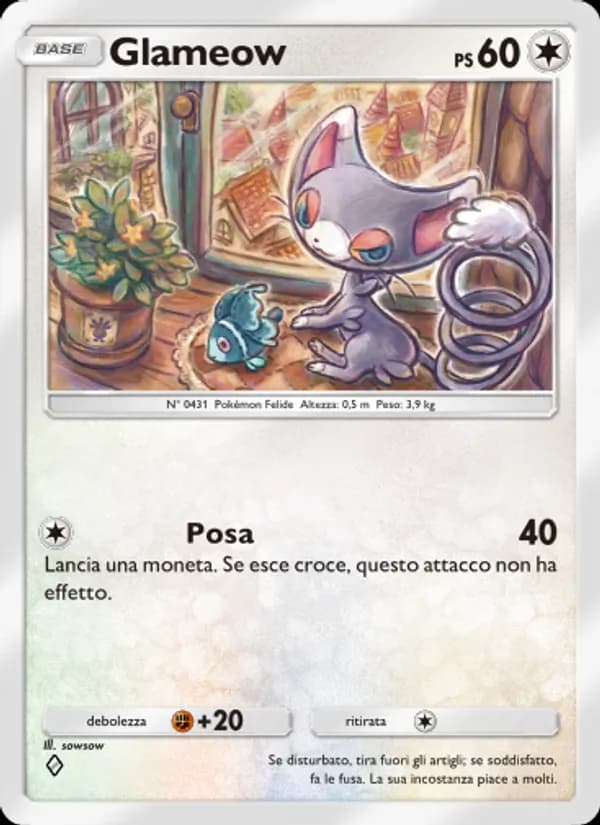 Glameow card in Italian