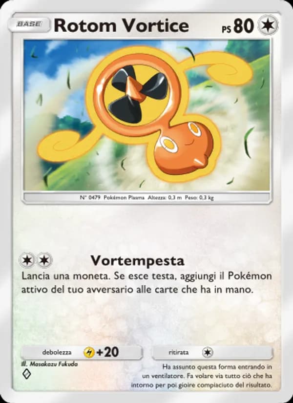 Rotom Vortice card in Italian