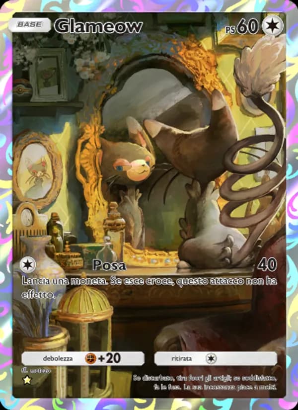 Glameow card in Italian