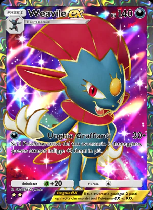 Weavile-ex card in Italian