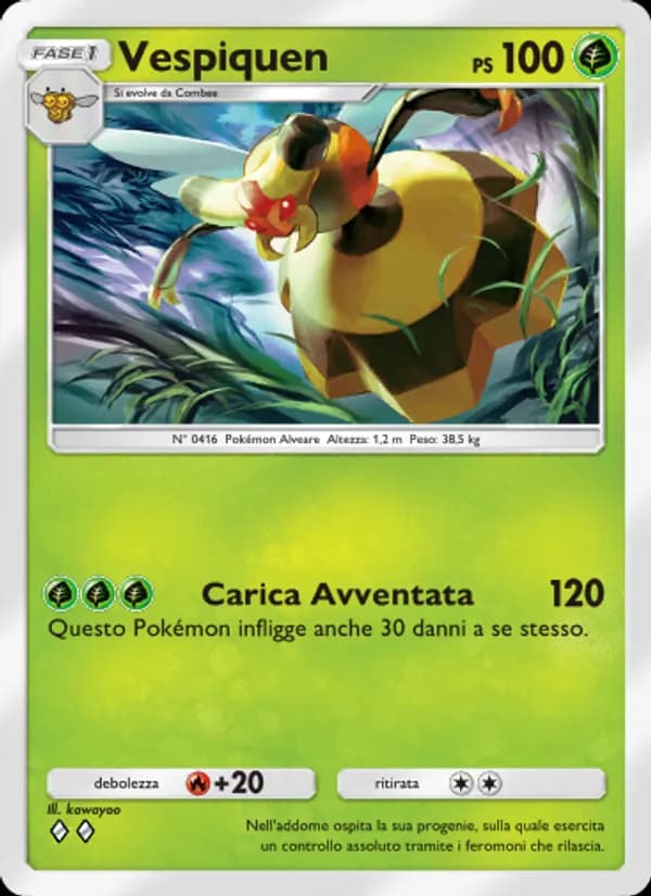 Vespiquen card in Italian