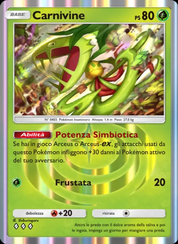 Carnivine card in Italian