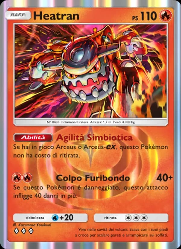 Heatran card in Italian