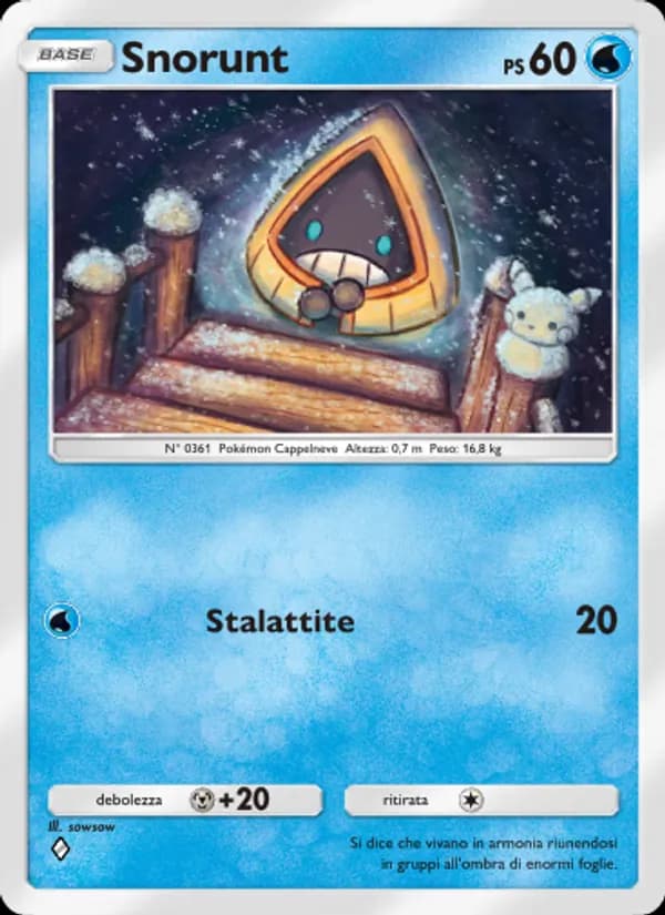 Snorunt card in Italian