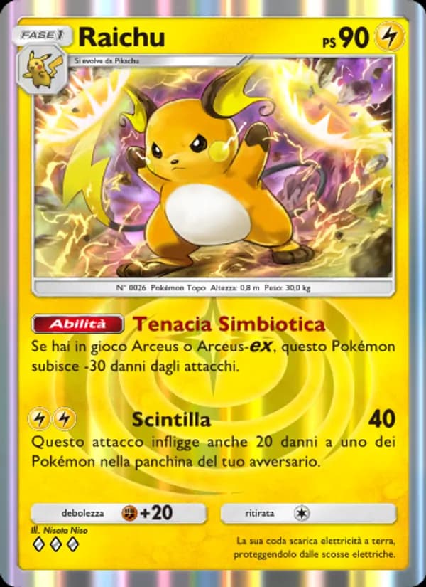 Raichu card in Italian