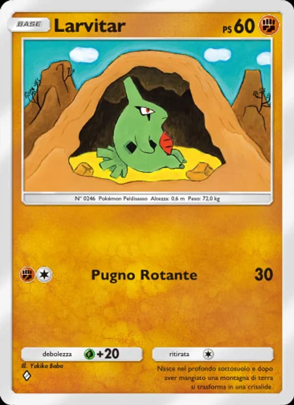 Larvitar card in Italian