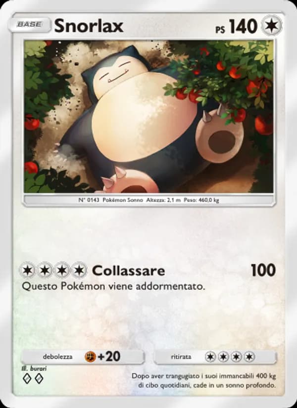 Snorlax card in Italian