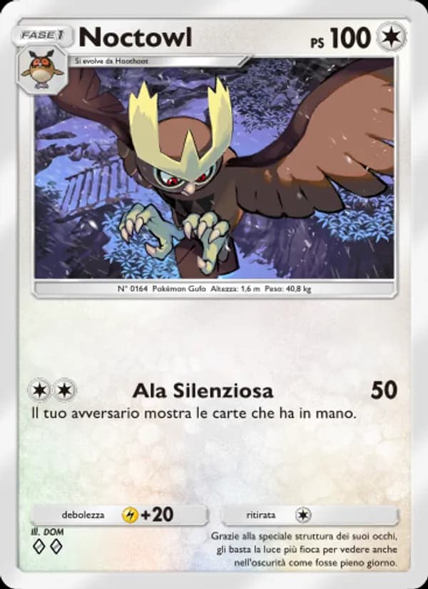 Noctowl card in Italian