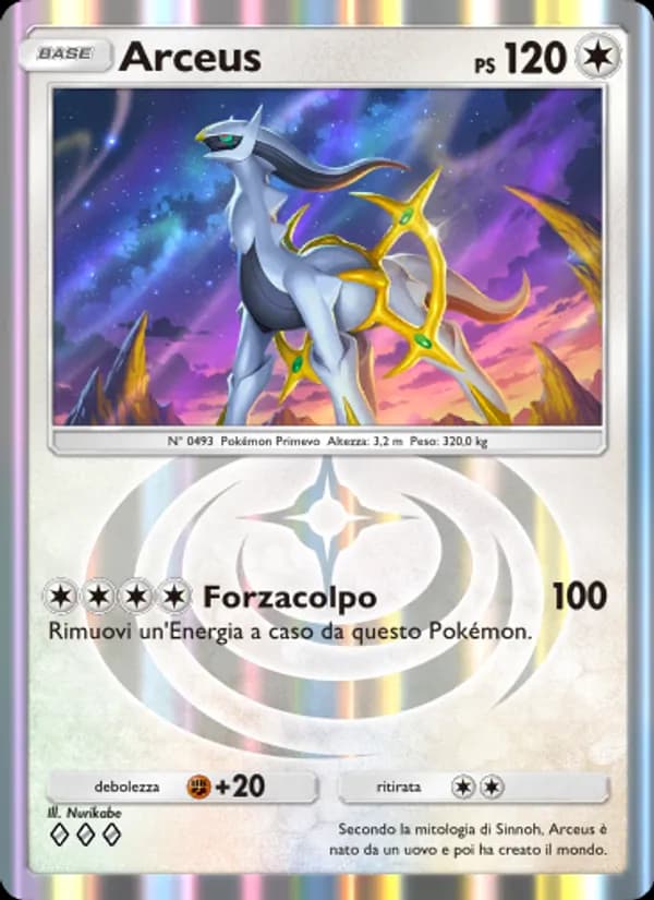 Arceus card in Italian