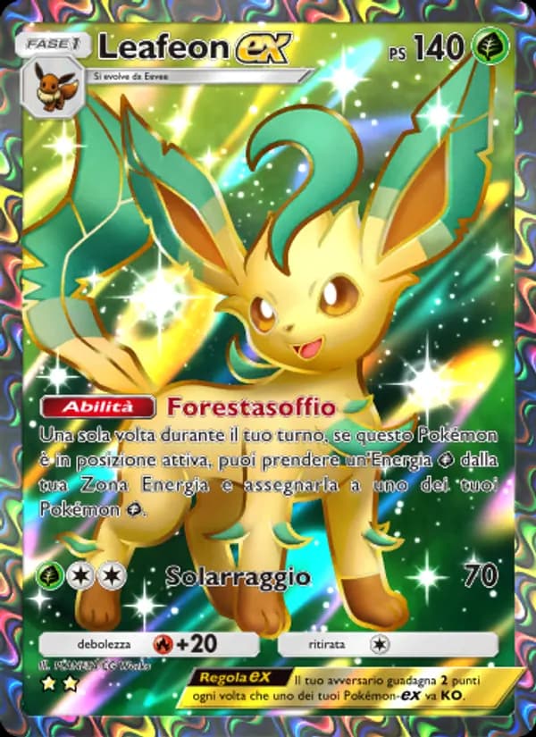 Leafeon-ex card in Italian