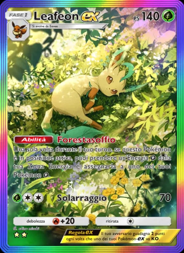 Leafeon-ex card in Italian